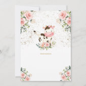 カウバースデーパーティーピンク&金ゴールドガール誕生日 招待状 (裏面)