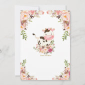 カウバースデーパーティー、ファームパーティー、女の子誕生日 招待状 (裏面)