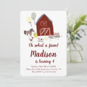 カウバーンファームキャトルパーティー誕生日ガール 招待状 (スタンド正面)