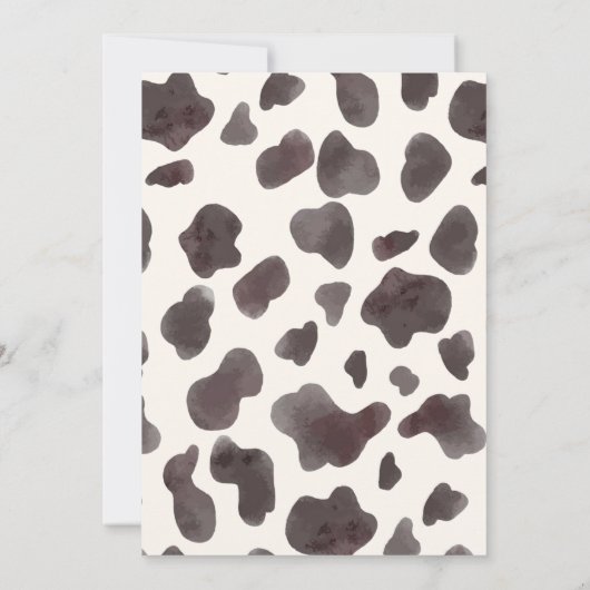 カウパターンウエスタンブーツときらきら光る誕生日 招待状 (裏面)