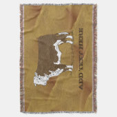 カウヒードミックスレザーフェイクズ スローブランケット (正面縦)