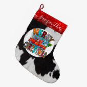 カウヒード白黒クリスマスストッキング ラージクリスマスストッキング (正面 (吊り時))