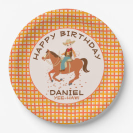 カウビかわいらしーと馬の誕生日パーティー ペーパープレート