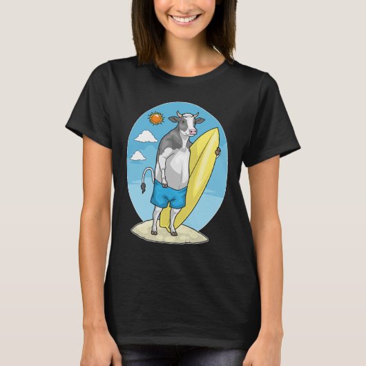 カウビーチサーフボードサマー Tシャツ (正面)