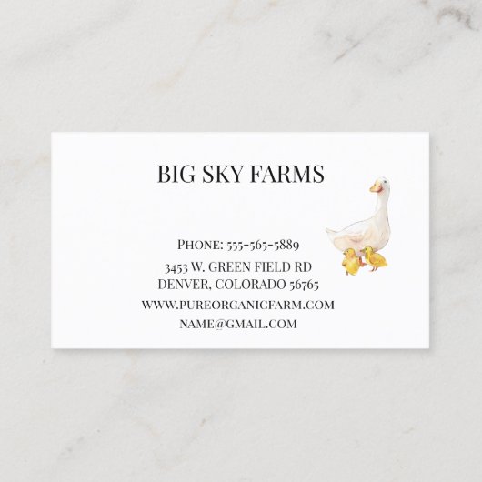 カウピグアニマル農業ファームウォーター色 名刺 (裏面)