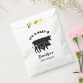 カウピッグチキンベビーQ BBQベビーシャワー白黒 フェイバーバッグ (封をした状態)