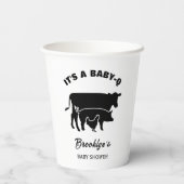 カウピッグチキンベビーQ BBQベビーシャワー白黒 紙コップ (裏面)