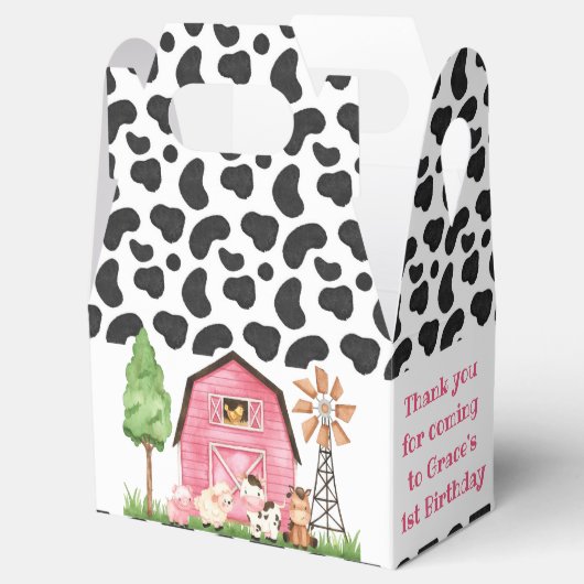 カウピンクファーム納屋周囲の庭誕生日パーティーお願いボックス フェイバーボックス (オープン)