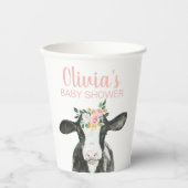 カウピンクフローラギンガム 紙コップ (正面)