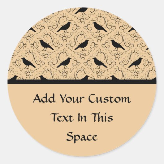 カウファンシースで模様。黒とベージュ。 ラウンドシール (正面)