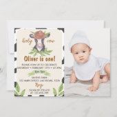 カウファースト誕生日フォト招待状 サンキューカード (正面)