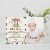 カウファースト誕生日フォト招待状 サンキューカード (スタンド正面)