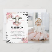 カウファースト誕生日フォト招待状 サンキューカード (正面)