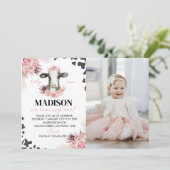 カウファースト誕生日フォト招待状 サンキューカード (スタンド正面)