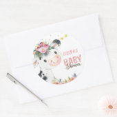 カウファームアニマルズ納屋周囲の庭 ラウンドシール (封筒)