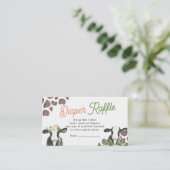 カウファームジェンダーリビールおむつラッフルカード エンクロージャーカード (スタンド正面)