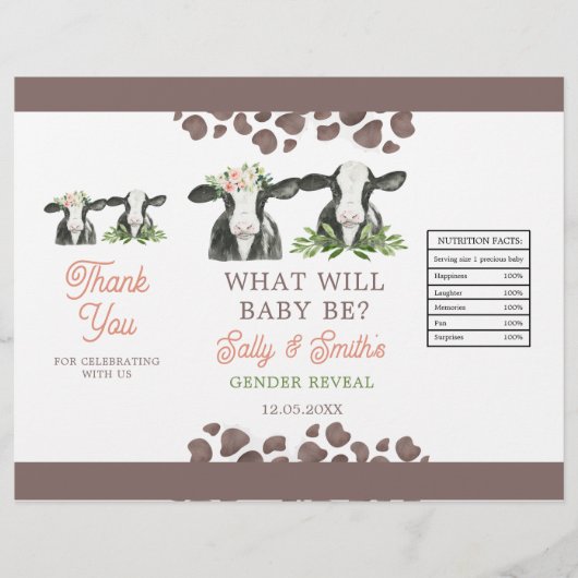 カウファームジェンダーリビールチップバッグテンプレート チラシ (正面)