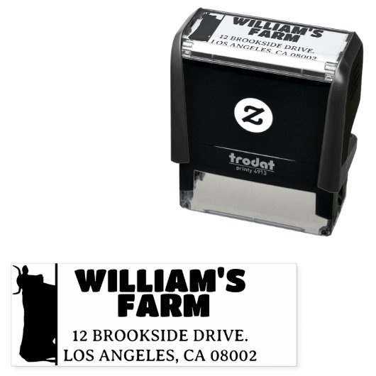 カウファームビジネスカワイイユニーク差出人住所 セルフインキングスタンプ (インサイチュ)