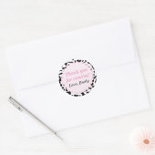 カウファームピンクラベルありがとうステッカー ラウンドシール (封筒)