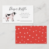 カウファームベイビーシャワーオムツラッフルチケット エンクロージャーカード (正面/裏面)