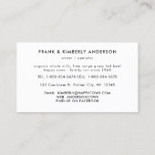 カウファームホルスタイン乳製品の水彩 名刺 (裏面)