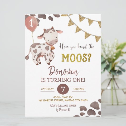 カウファームボーイ赤ちゃんシャワー招待状 招待状 (スタンド正面)