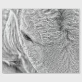 カウファームヴィンテージ白黒カントリー素朴 ラッピングペーパー (フラット)