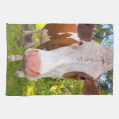 カウファーム動物のポートレート写真 キッチンタオル (横)