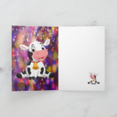 カウファーム動物の誕生日かわいいサンキューカード サンキューカード (内部)