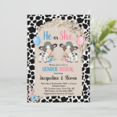 カウファーム性別がベビー招待カウボーイを明らかにする 招待状 (スタンド正面)