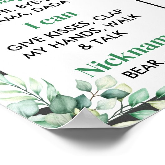 カウファーム最初の誕生日マイルストーン記号 ポスター (角)