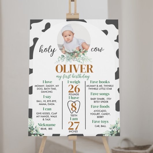 カウファーム最初の誕生日マイルストーン記号 ポスター