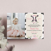 カウファーム誕生日写真サンキューカード サンキューカード