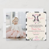 カウファーム誕生日写真サンキューカード サンキューカード (正面)