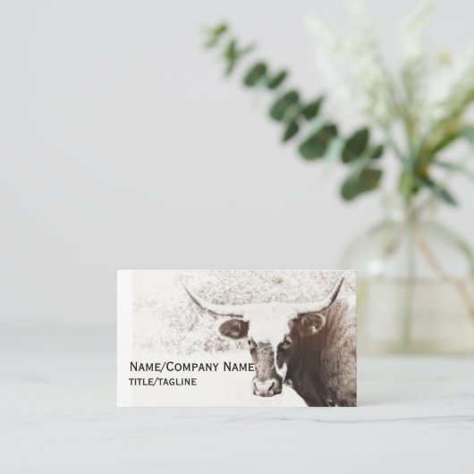 カウフォトアートセピアカスタムトーン両面 名刺 (スタンド正面)