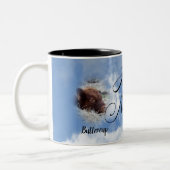 カウフォトメモリアル悔やみや弔慰ニャーで食べた ツートーンマグカップ (左)