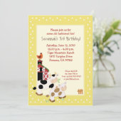 カウフモーァファーム納屋周囲の庭カントリー誕生日招待状 招待状 (スタンド正面)