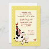 カウフモーァファーム納屋周囲の庭カントリー誕生日招待状 招待状 (正面/裏面)