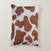 カウブラウンとホワイトプリント アクセントクッション (裏面(縦))