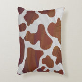 カウブラウンとホワイトプリント アクセントクッション (正面(垂直))