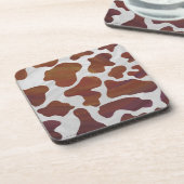 カウブラウンとホワイトプリント コースター (左側)