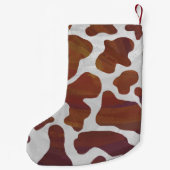 カウブラウンとホワイトプリント スモールクリスマスストッキング (裏面)