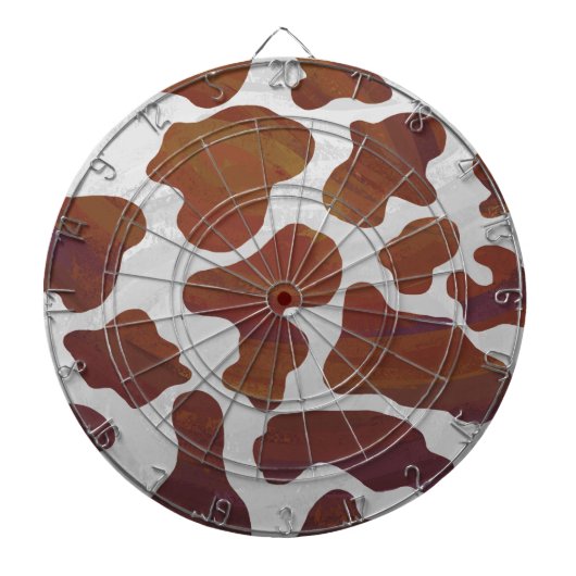 カウブラウンとホワイトプリント ダーツボード (正面)