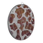 カウブラウンとホワイトプリント ダーツボード (正面左)