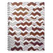 カウブラウンとホワイトプリント ノートブック (正面)