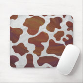 カウブラウンとホワイトプリント マウスパッド (マウス)
