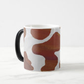 カウブラウンとホワイトプリント モーフィングマグカップ (正面左)