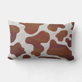 カウブラウンとホワイトプリント ランバークッション (裏面)