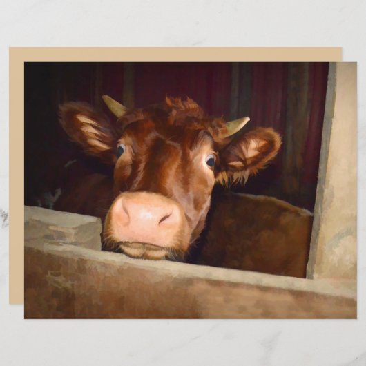 カウブラウン素朴カントリーバーンファおもしろいーム (正面/裏面)