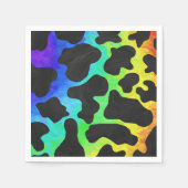 カウブラックアンドレインボープリント スタンダードカクテルナプキン (正面)